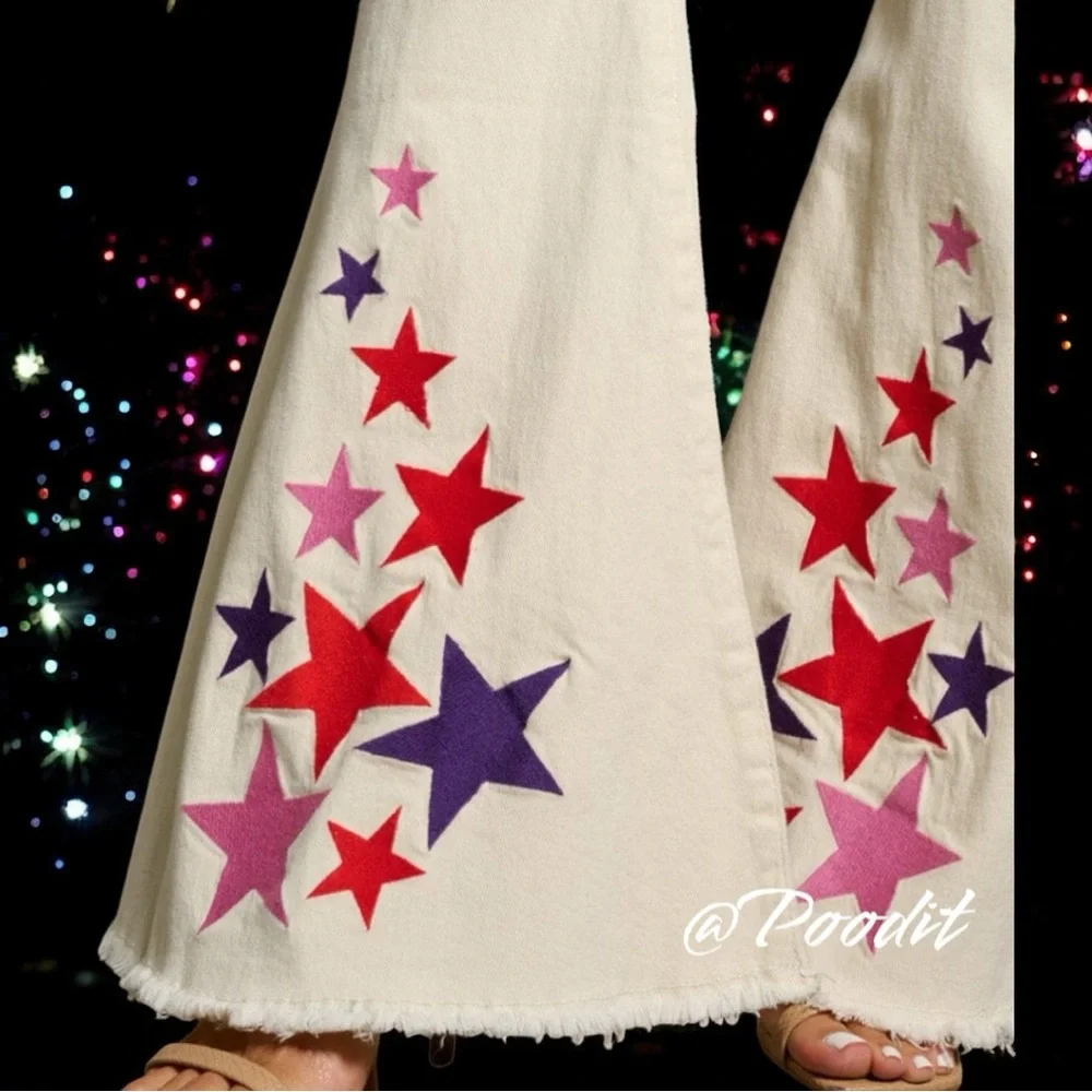 PEACH LOVE CALIFORNIA fitted bell bottom pants S M L - Picture 6 of 11